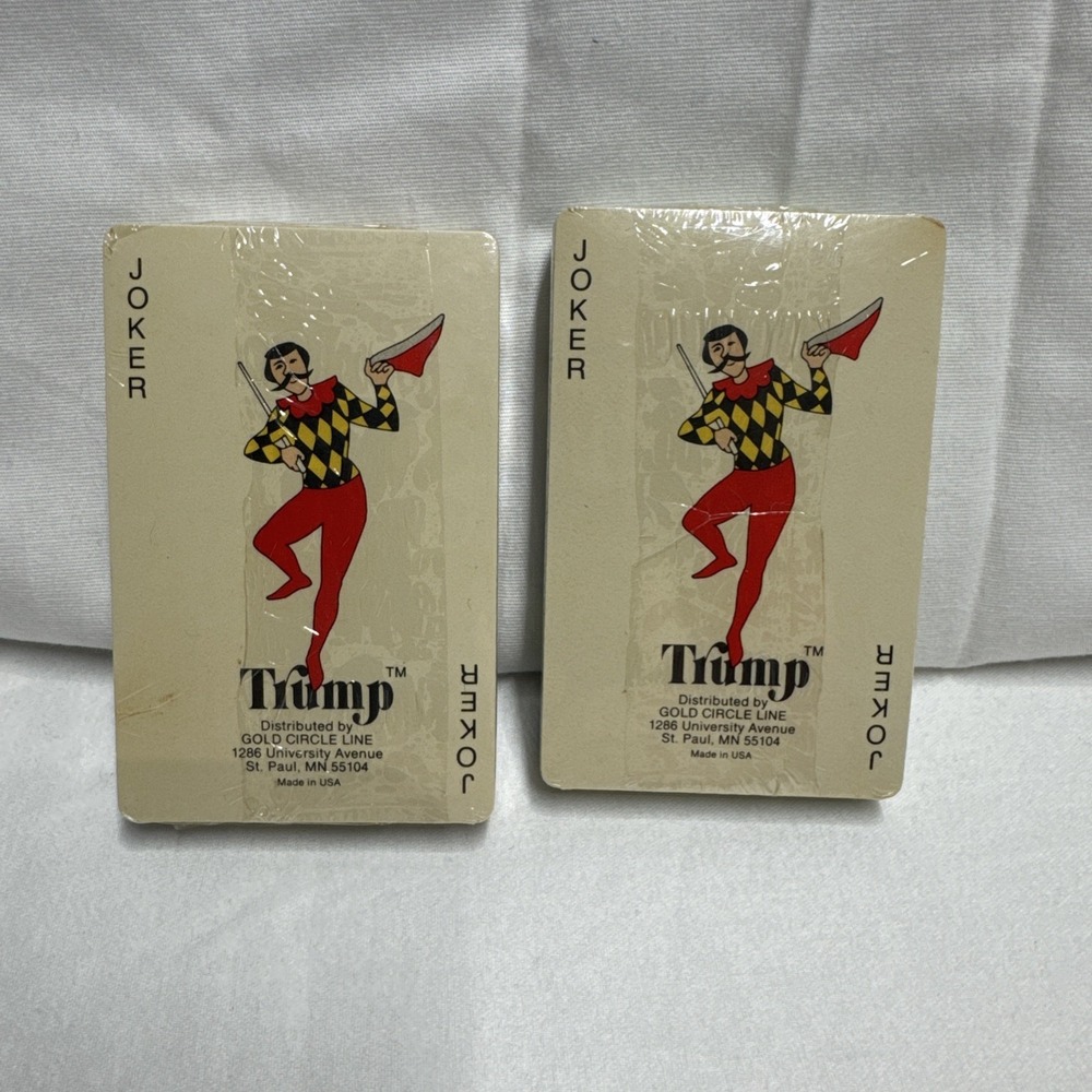 Lot of 2 Vintage Decks of Trump Joker Playing Cards